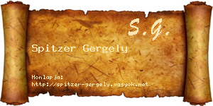 Spitzer Gergely névjegykártya